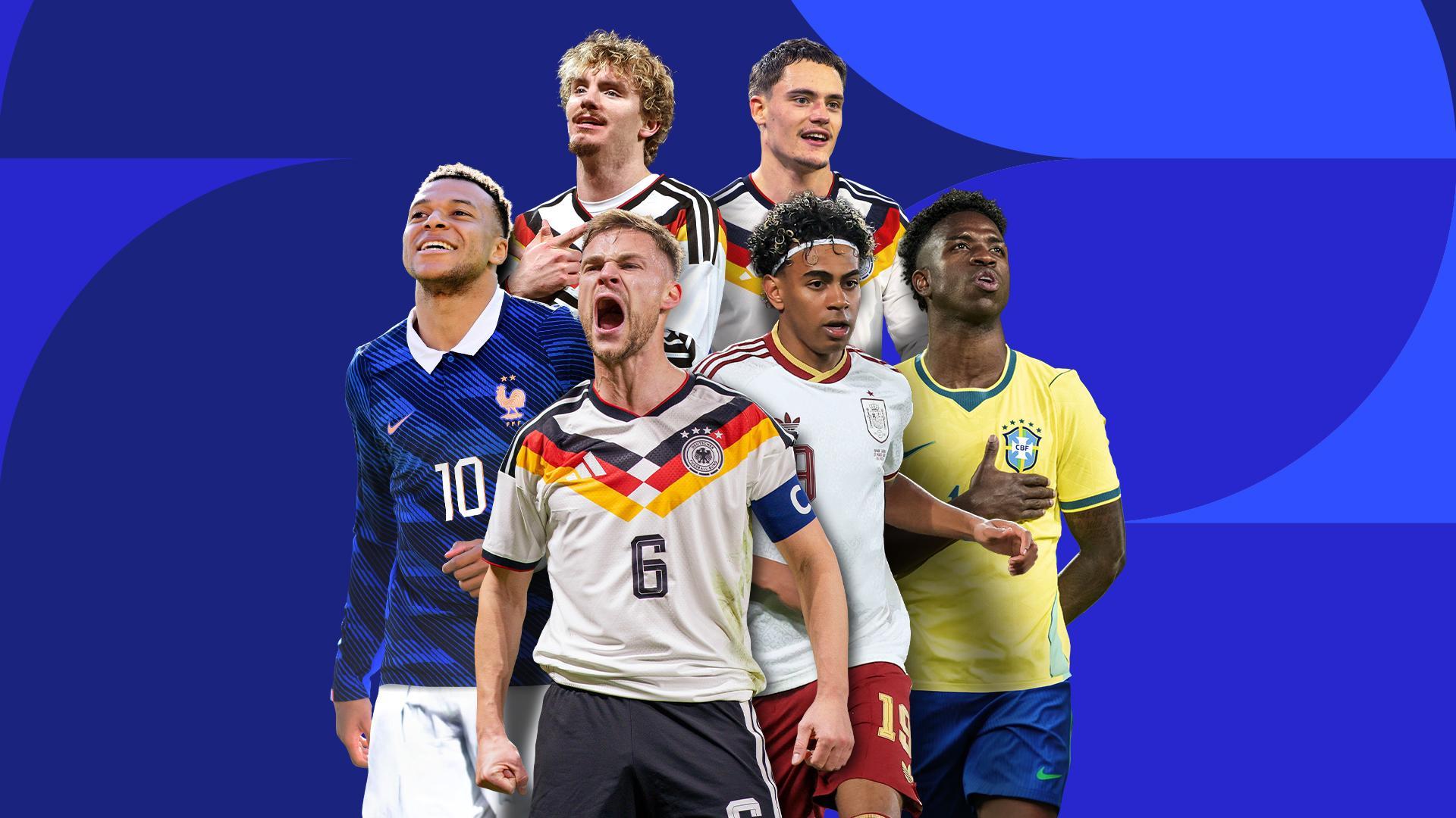 Werbegrafik mit Fußballnationalspielern.